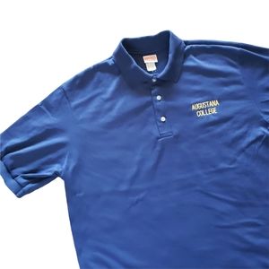 Augustana College Polo Hartwell Vintage Blue Shirt USA Single Stitch XL Collared